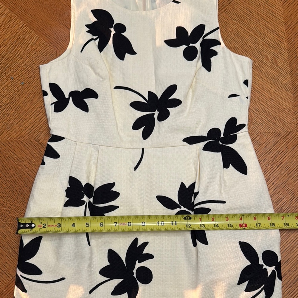 J. Crew Black and White Floral Dress Size 8 Petite - Picture 7 of 9